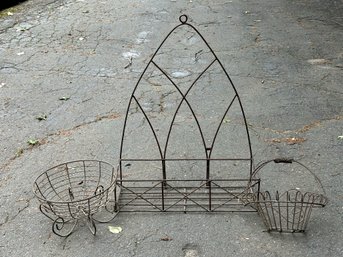 A Grouping Of Awesome Metal Wire Planters