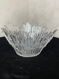 Mid Century Snapphane Glasbruk Sweden Scandinavian Ice Bowl