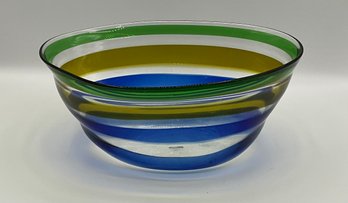 Multicolored Hand Blown Glass Bowl