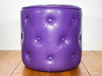 A Fab Vintage Tufted Vinyl Footstool