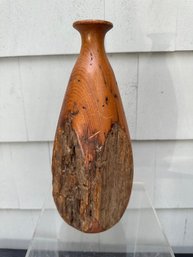 Hand Made Folk Art Bottle Made From One Piece Of Distressed Wood