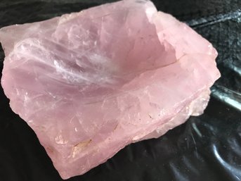 Natural Rose Quartz Bowl, 3 LB 14 Oz, 6 Inch By 5 Inch