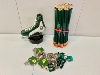 Michigan State Swag - Hockey Skate Bottle Opener, Pencils, Key Chains