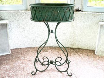 A Large And Lovely Vintage Wrought Iron Plant Stand