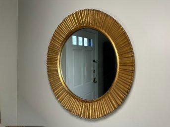 Vintage Heavy Weighted Sunburst Gilded Mirror