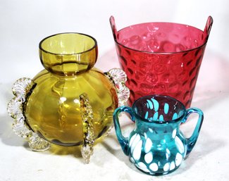 Lot Of Victorian And Later Art Glass Cranberry Etc.