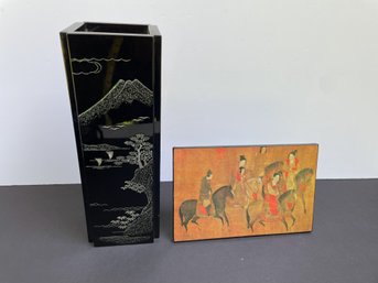 Lovely Lacquered Asian Decorative Pieces