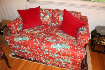 54 Inch Mid Century Loveseat - Quilted Upholstery