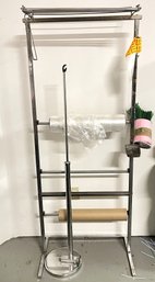 Professional Cleaners Chrome Bagging Rack System & Heavy Duty Garment Pole- Read Description- 1