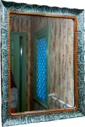 A Vintage Porcelain Tile Framed Mirror