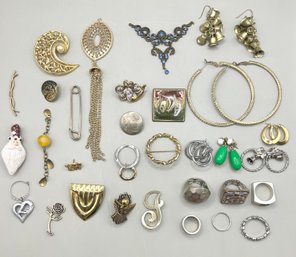 Lot Of Earrings, Rings, Pendants & Pins