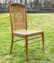 A Vintage French Rattan Side Chair