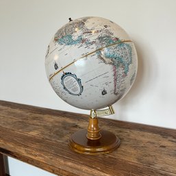 A 18' High Globe With Wooden Base