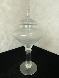 Clear Glass Pedestal Jar