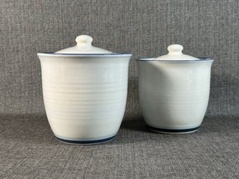 A Pair Of Vintage Pfaltzgraff Canisters, Northwinds Pattern