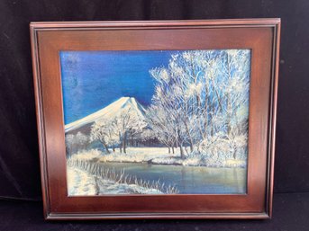 Painting Of Winter Mountain Scene