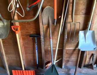 Assorted Yard Work And Outdoor Tools As Shown