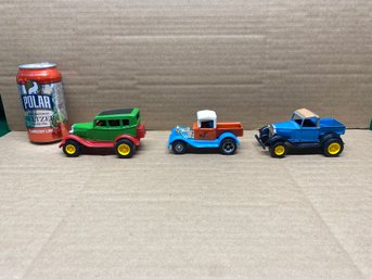 Vintage TONKA Pick Up Truck And TOOTSIE TOY Ford Model A Pick Up Truck And Touring Sedan. All USA Made.