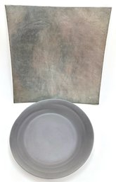 Etched Metal Platter With Kahlil Gibran Poem In French, Retailed For $190 & Small Hand Made Ceramic Bowl