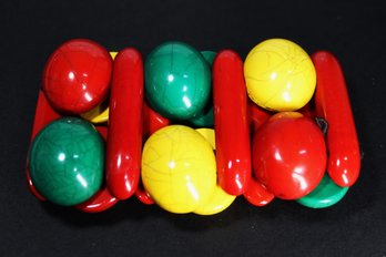 VINTAGE 1980S WIDE PLASTIC ELASTIC BRACELET