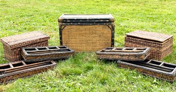 Vintage Rattan Chests And Trays