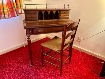 Willett Secretary Desk With Caned Seat Chair