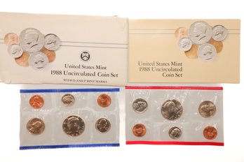 1988 United States Mint Uncirculated Coin Set W/ D & P Mint Marks