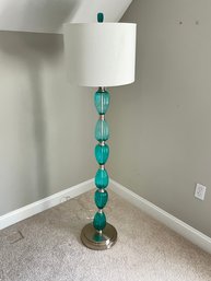 Aqua Colored Floor Lamp In Glass And Metal