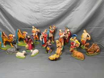 Nativity Scene Figurines By E.T. Italy Hand Painted Christmas Decoration