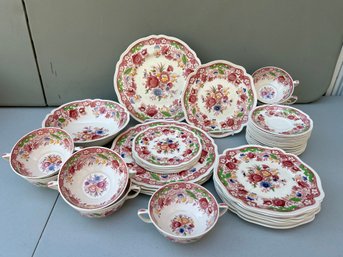 Vintage Johnson Brothers England Dorcester Pattern China - Set Of 59