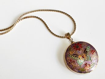 A Vintage Cloisonne Enamel Pendant, C. 1970's