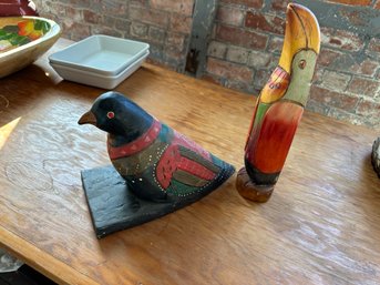 Two Wooden Birds