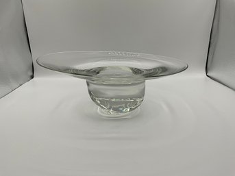 Hand Blown Glass Platter Pedestal Cake Plate