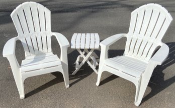 Three Piece Vintage White Patio Set