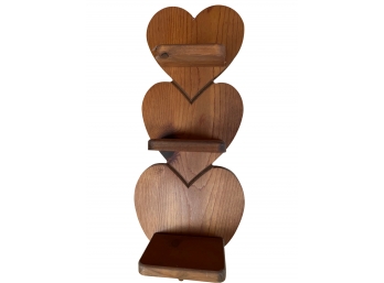 Wooden Heart Shaped Wall Shelf