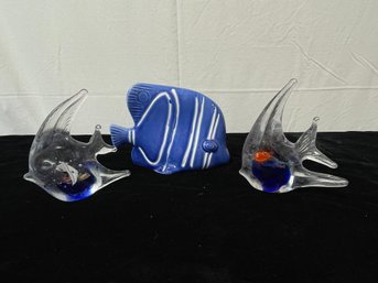 Set Of Glass Art Fish