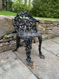 Petite Black Wrought Iron Garden Chair
