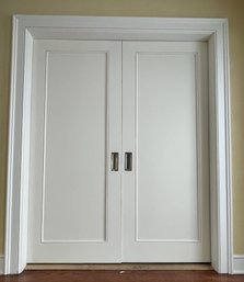 A Set Of Double Pocket Doors - 63' Opening - Solid Core Wood - Includes Frame - 1F/G