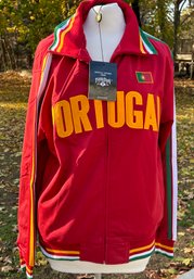 NWT NOS Official Apparel 5 Sun  Portugal Futbol Soccer National Team Front Zip Jacket Size Large