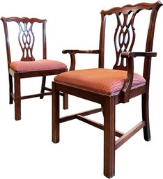 A Chippendale Arm Chair And Side Chair