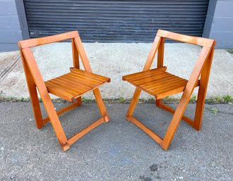 Pair Of Aldo Jacober Style Folding Chairs