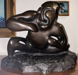 Massive Abstract Bronze Sculpture By Listed Artist EDUARDO GOMEZ ROJAS- 85 Pounds!