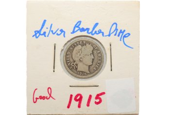 1915 Silver Barber Dime