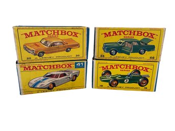 Vintage Matchbox, 'Boxes Only' Lot OF 4 Empty Boxes NO CARS:, 19, 20, 41, 46