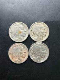 4 Buffalo Nickels 1926, 1927, 1928, 1929