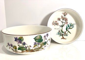 Two Villeroy & Boch Botanical Pattern Large Serving Bowls