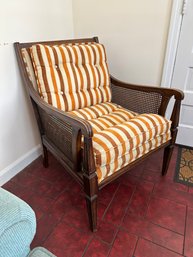 Stripped Cushion Canned Side Chair