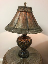 Rattan And Bamboo Metal Base Lamp