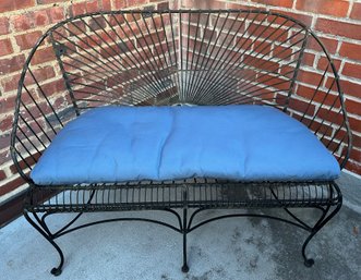 Metal Outdoor Bench With Cushion By Smith & Hawken