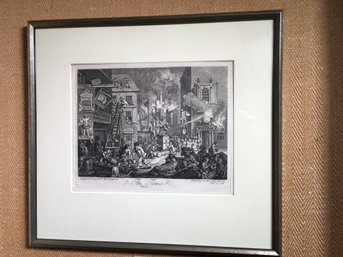 Engraving On Paper By William Hogarth 1670-1764 - British Satirical Artist - From The Print Shop In 1978